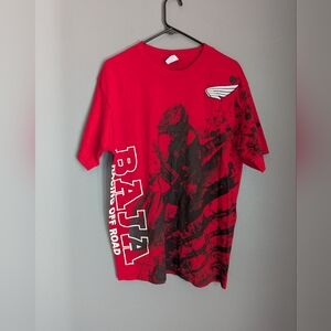 Yazbek 100% cotton size large red crewneck t-shirt Motocross Baja racing